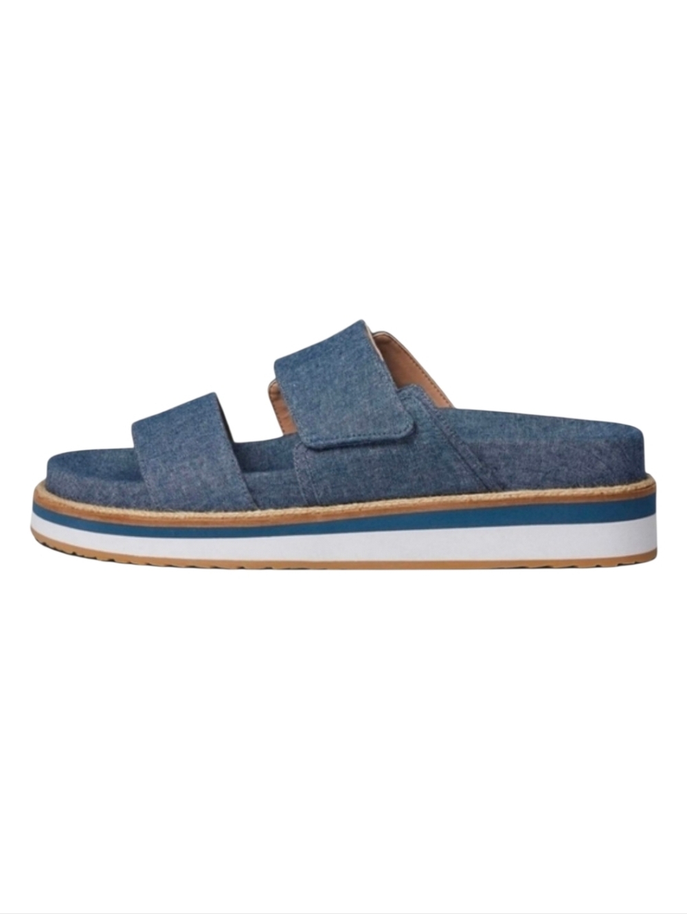 Cole Haan Cloudfeel Slide Sandal 32 mm Dark Chambray Optic White